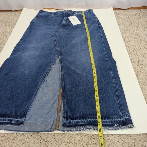 Frame Midaxi Del Amor Midi Maxi Denim Dark Wash Jean Skirt - 31 - Picture 6 of 8